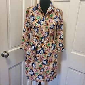 Banana Republic Floral Print Shirt Dress Size 0, colorful, preppy, classic